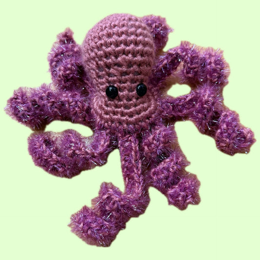 BEAKNITS- CROCHETED OCTOPUS - Plum Tinsel