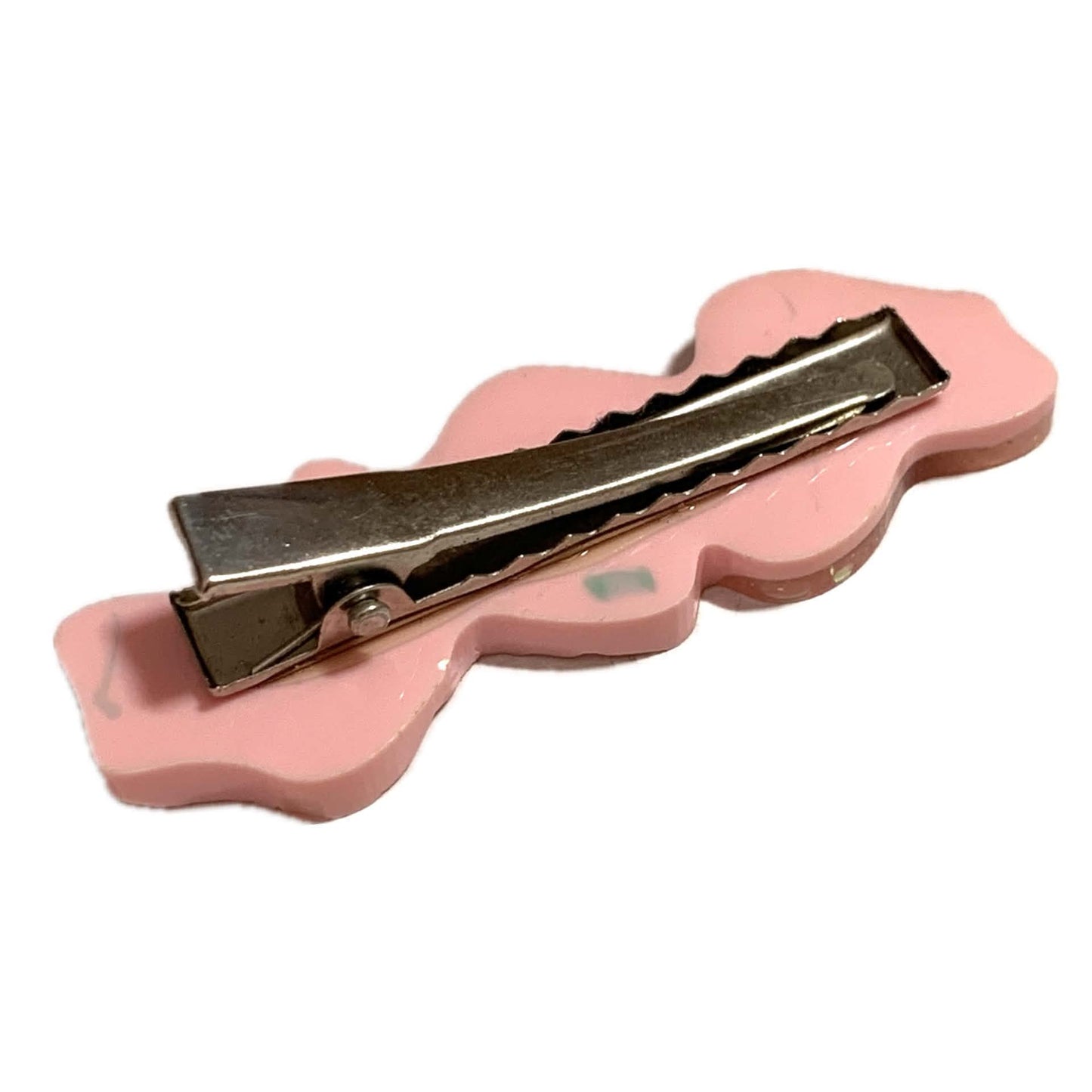 THIS BIRD HAS FLOWN - Pink Squiggles - Large Acrylic Alligator Hair Clip