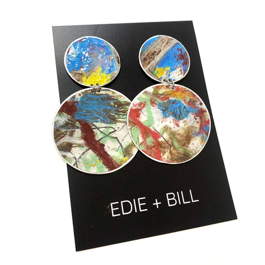 EDIE & BILL- MAGGIE MEGA DROP- Recycled Coffee Pod & Magazine Earrings