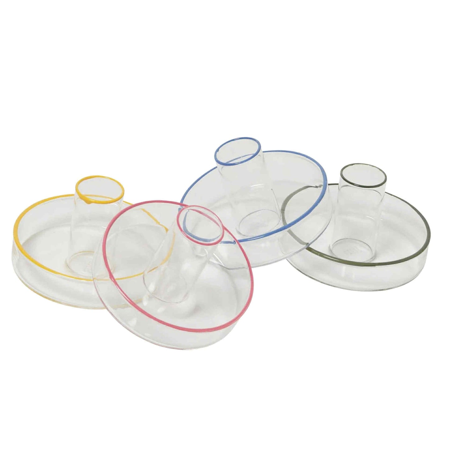 In The Roundhouse - Glass Taper Candle Holder Green