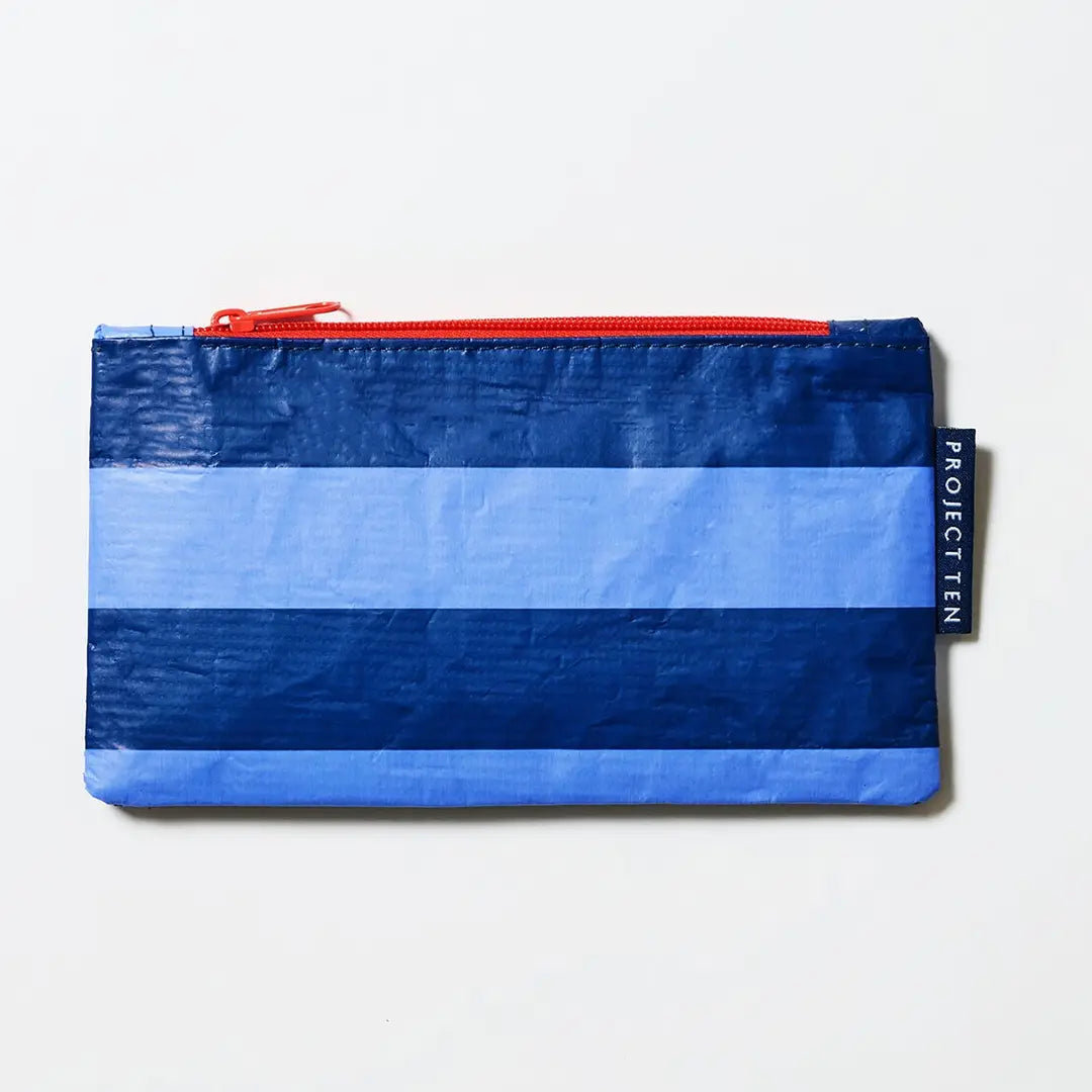 PROJECT TEN - "Blue Stripe" TINY Zip Pouch