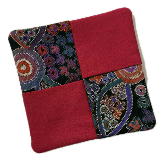 MUMMA WHOOPEE- SINGLE WINE GLASS SLIPPER/COASTERS- Warlu Dreaming & Fuschia