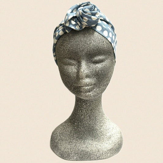 OH SEW ROSY: WIRE HEADBAND - Powder Blue Spotty