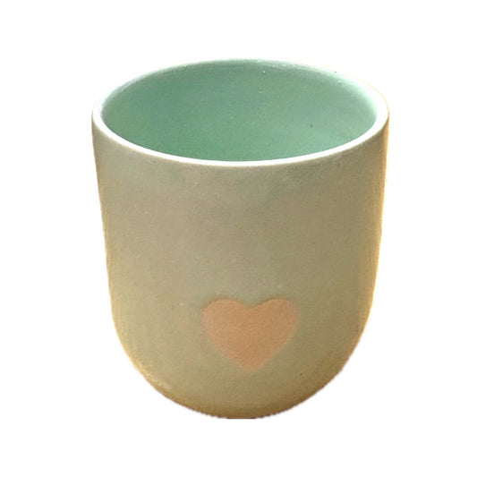 EARTH BY HAND- Latte Love Mugs - Green Glaze
