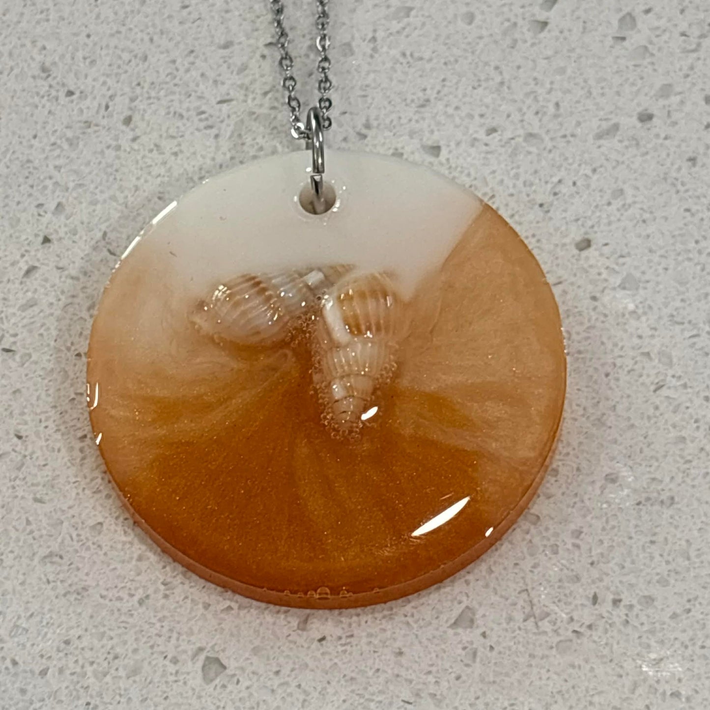 BRENDA STONE ART - Large Ocean Pendant (Metal Chain) 2