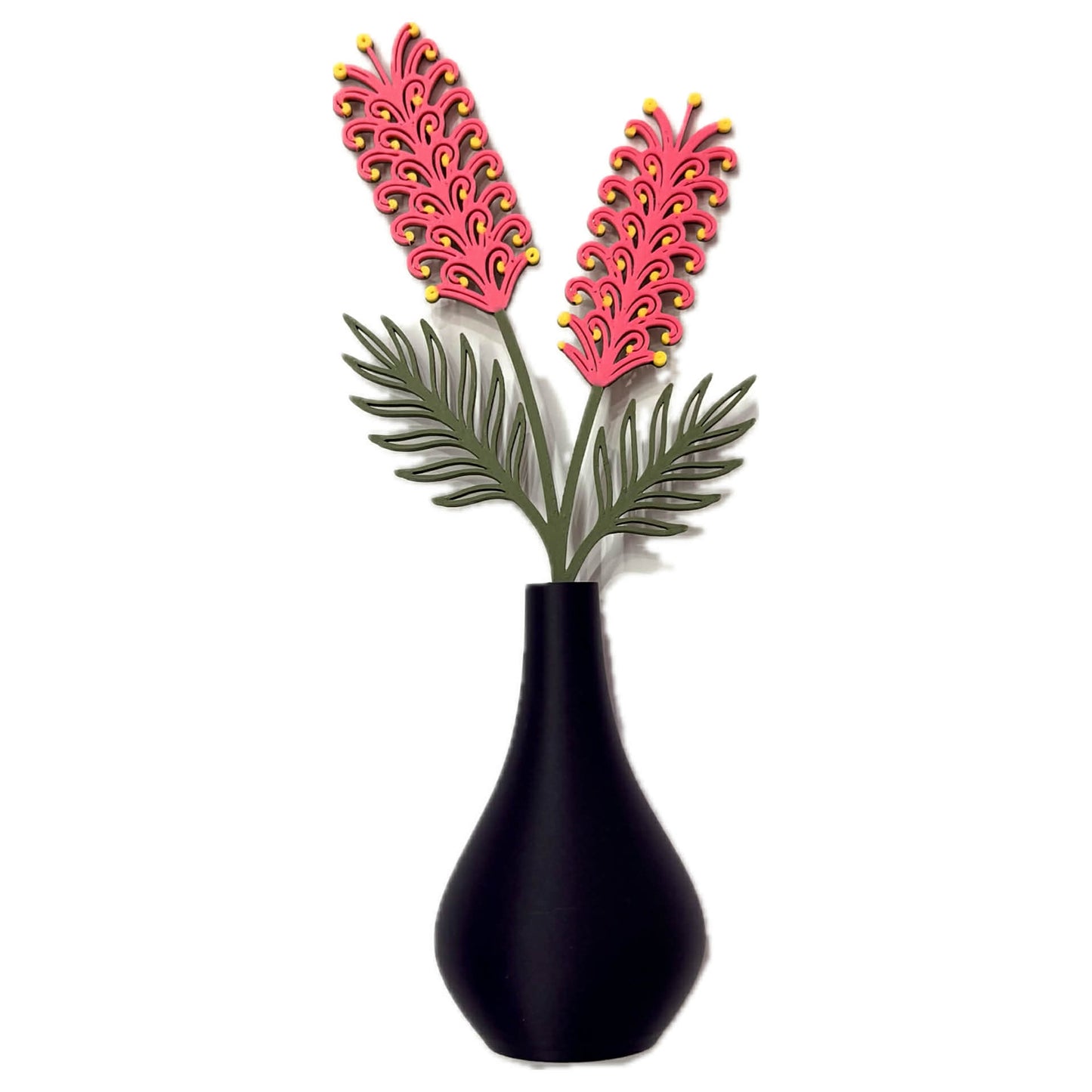 DWAYNSKI.3D - GREVILLIA BLOOMS - MAGNETIC BUD VASE WITH PRINTED FLOWER STEM