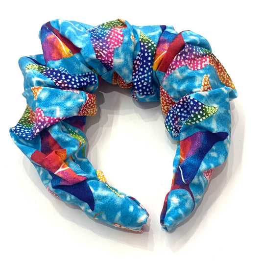 THIS BIRD HAS FLOWN -  JUMBO SCRUNCHIE HEADBANDS- Rainbow Rays