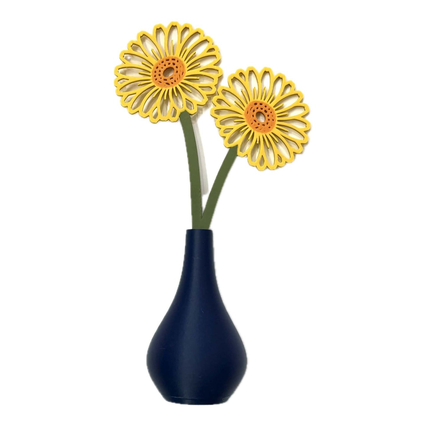 DWAYNSKI.3D - GERBERA YELLOW - MAGNETIC BUD VASE WITH PRINTED FLOWER STEM
