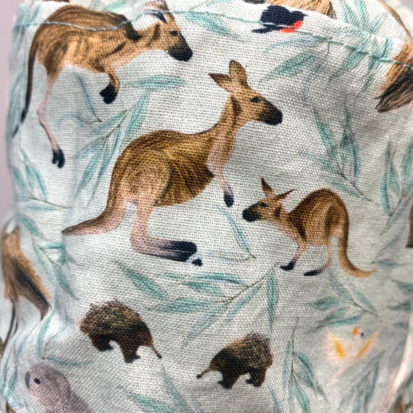 Teacups n Quilts - Aussie Animals & Gum Leaves Fabric Hat- Kids Size Small