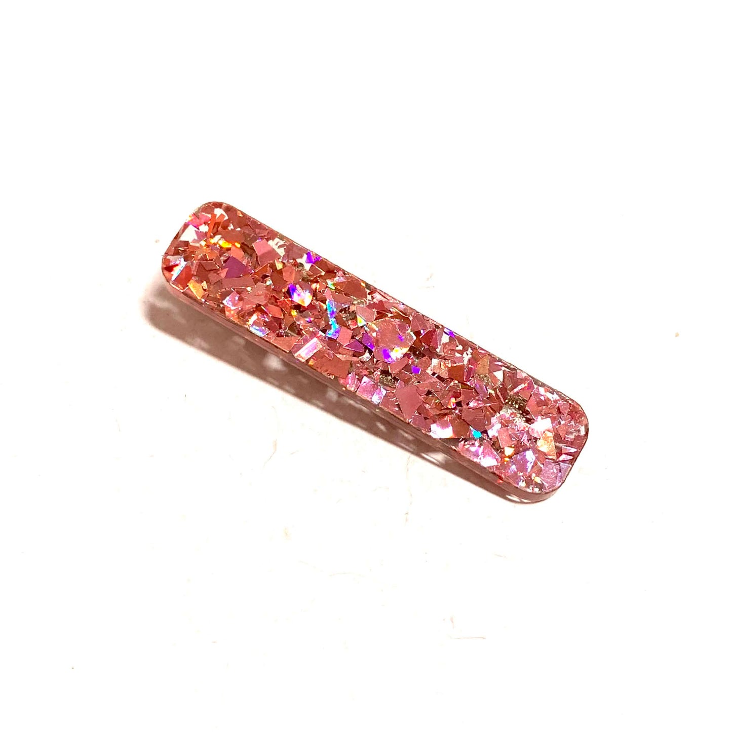 THIS BIRD HAS FLOWN - Rose Gold Glitter - Small Acrylic Alligator Hair Clip