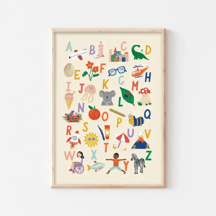 LAUREN SISSONS STUDIO- Alphabet Print - A3 Educational Kid's Wall Art