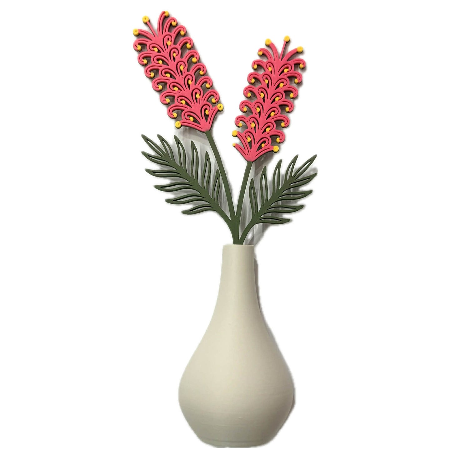 DWAYNSKI.3D - GREVILLIA BLOOMS - MAGNETIC BUD VASE WITH PRINTED FLOWER STEM