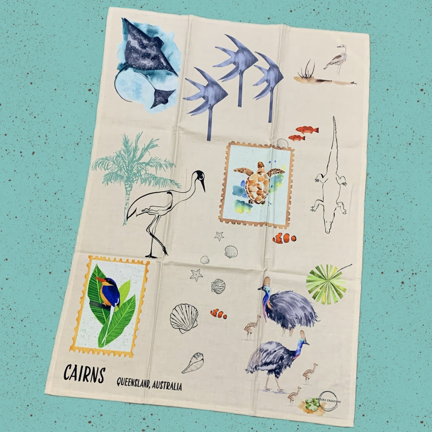 ESZTER'S CREATIONS - "Cairns"- Tea Towel