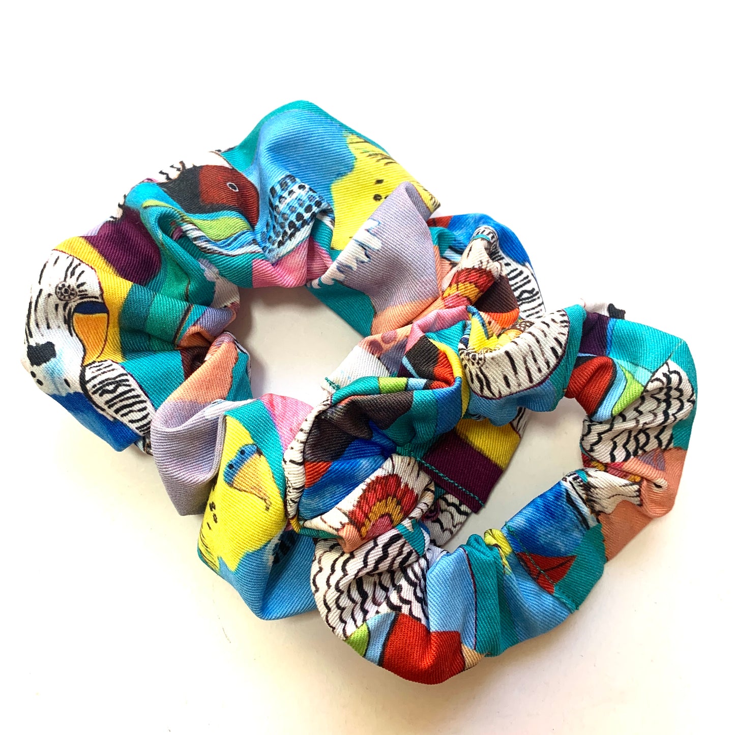 MUMMA WHOOPEE - JUMBO "Birdie Paradise" SCRUNCHIES