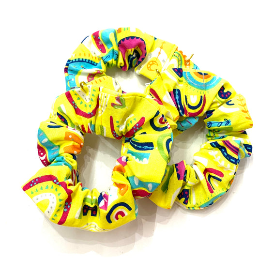 MUMMA WHOOPEE - "Yellow Rainbows" REGULAR SCRUNCHIES