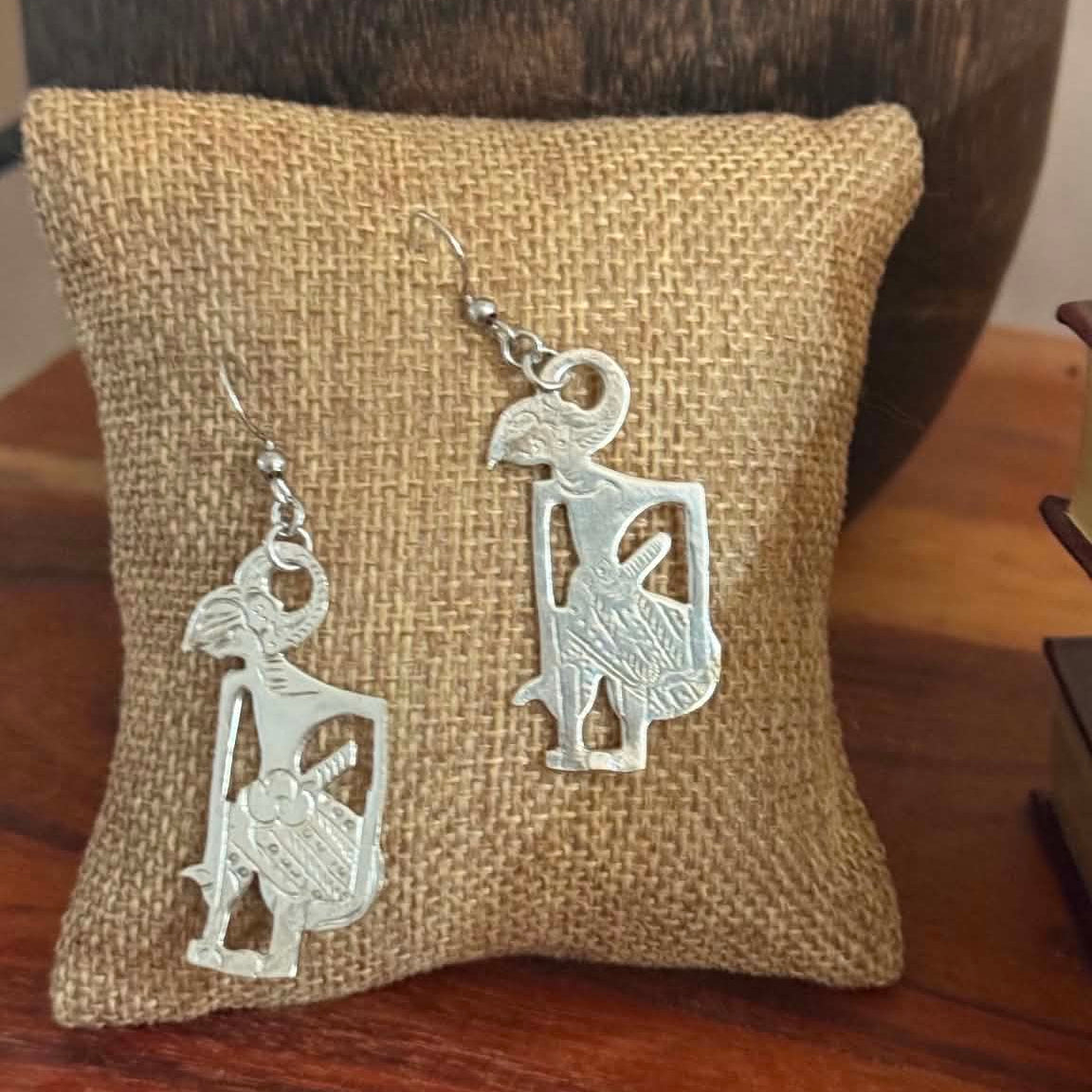 MOLLY MADE- Genuine 1950s Indonesian Yogya Wayang Teaspoon Earrings