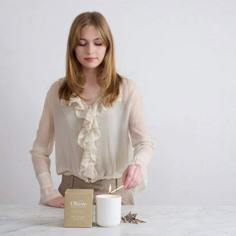 OLIEVE AND OLIE- Bamboo & Desert Fig- Ceramic Candle