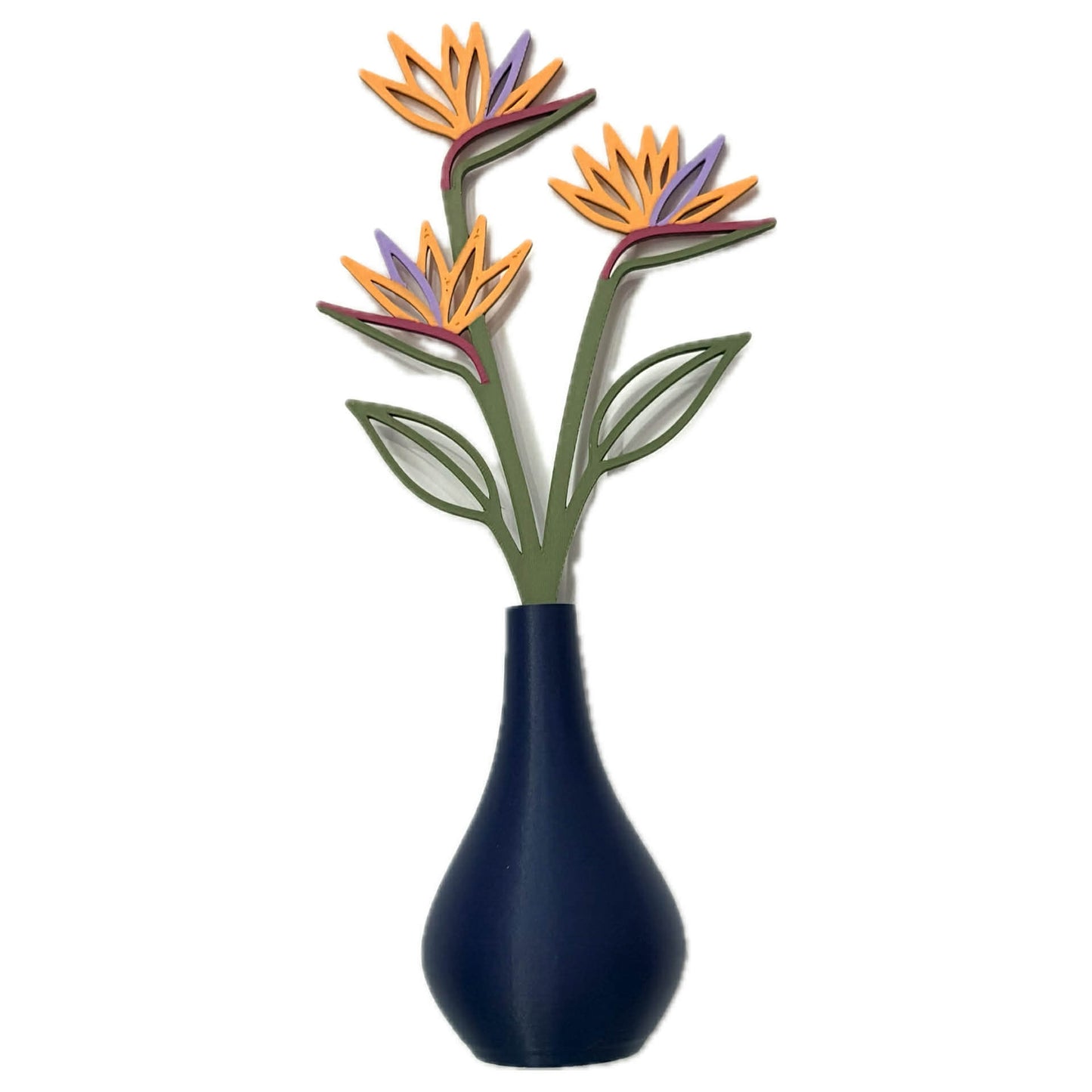 DWAYNSKI.3D - BIRD OF PARADISE - MAGNETIC BUD VASE WITH PRINTED FLOWER STEM