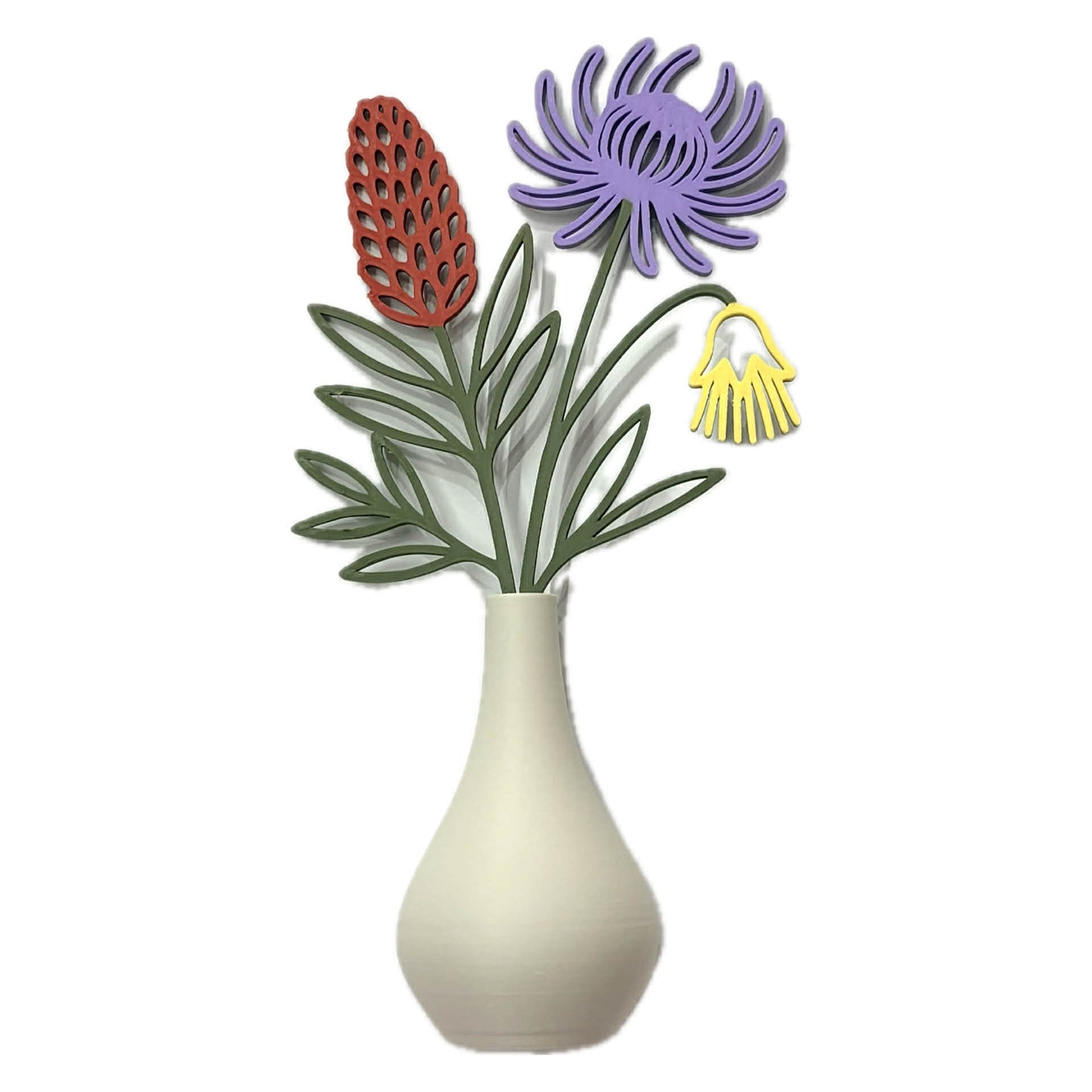 DWAYNSKI.3D - NATIVE GARDEN - MAGNETIC BUD VASE WITH PRINTED FLOWER STEM