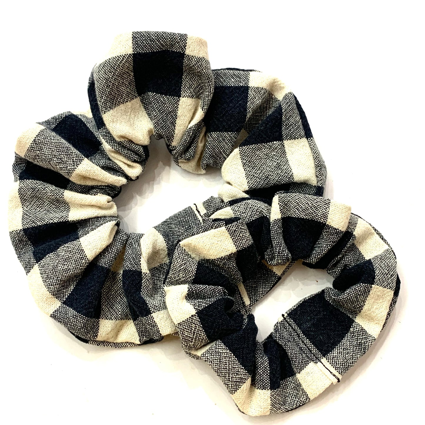 MUMMA WHOOPEE - "Black Check" REGULAR SCRUNCHIES