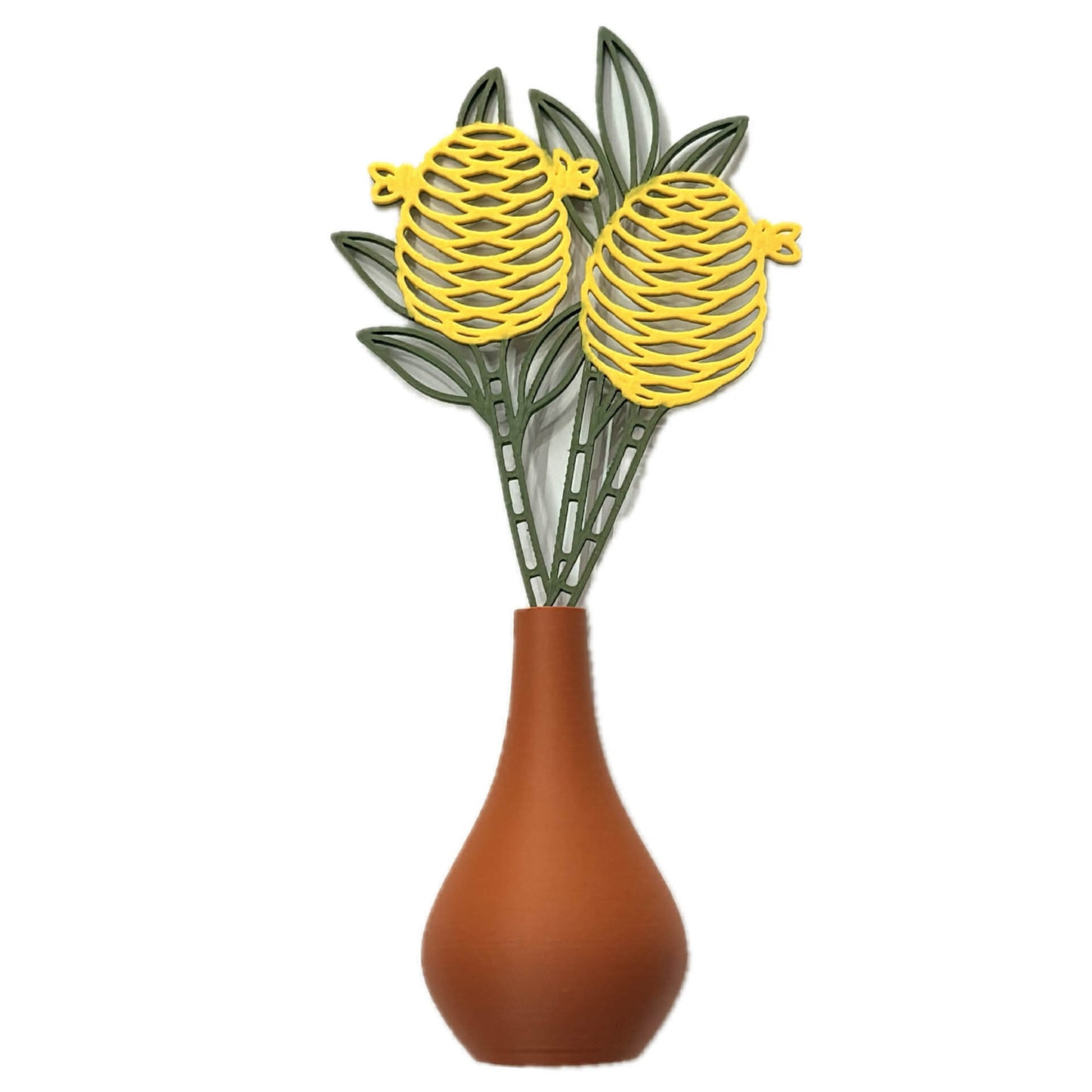 DWAYNSKI.3D - YELLOW GINGER BLOOMS - MAGNETIC BUD VASE WITH PRINTED FLOWER STEM