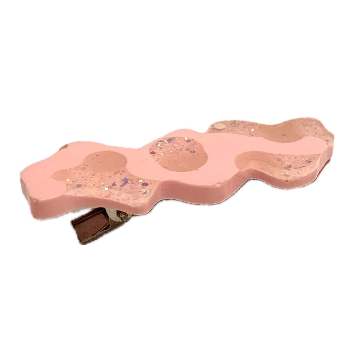 THIS BIRD HAS FLOWN - Pink Squiggles - Large Acrylic Alligator Hair Clip
