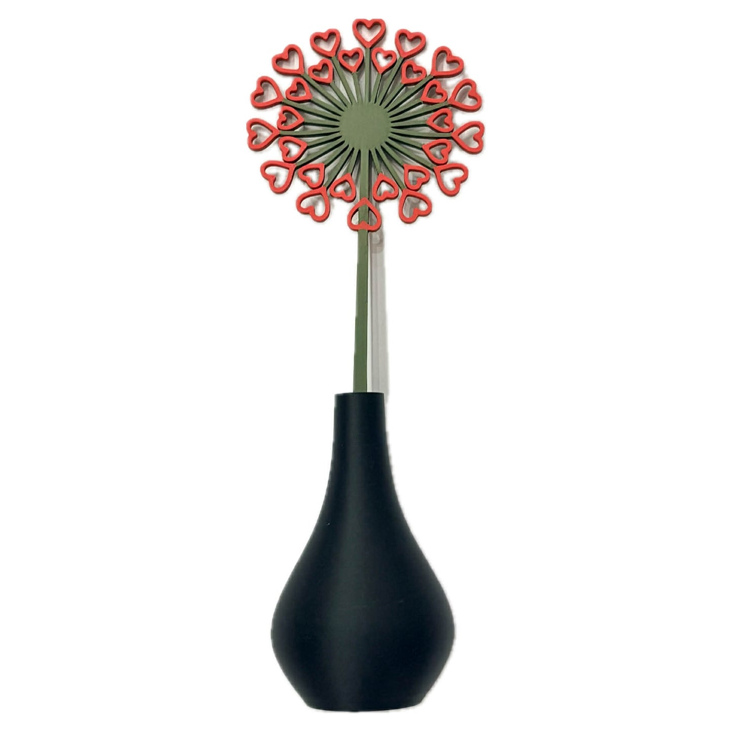 DWAYNSKI.3D - DANDELION HEARTS BLOOMS - MAGNETIC BUD VASE WITH PRINTED FLOWER STEM