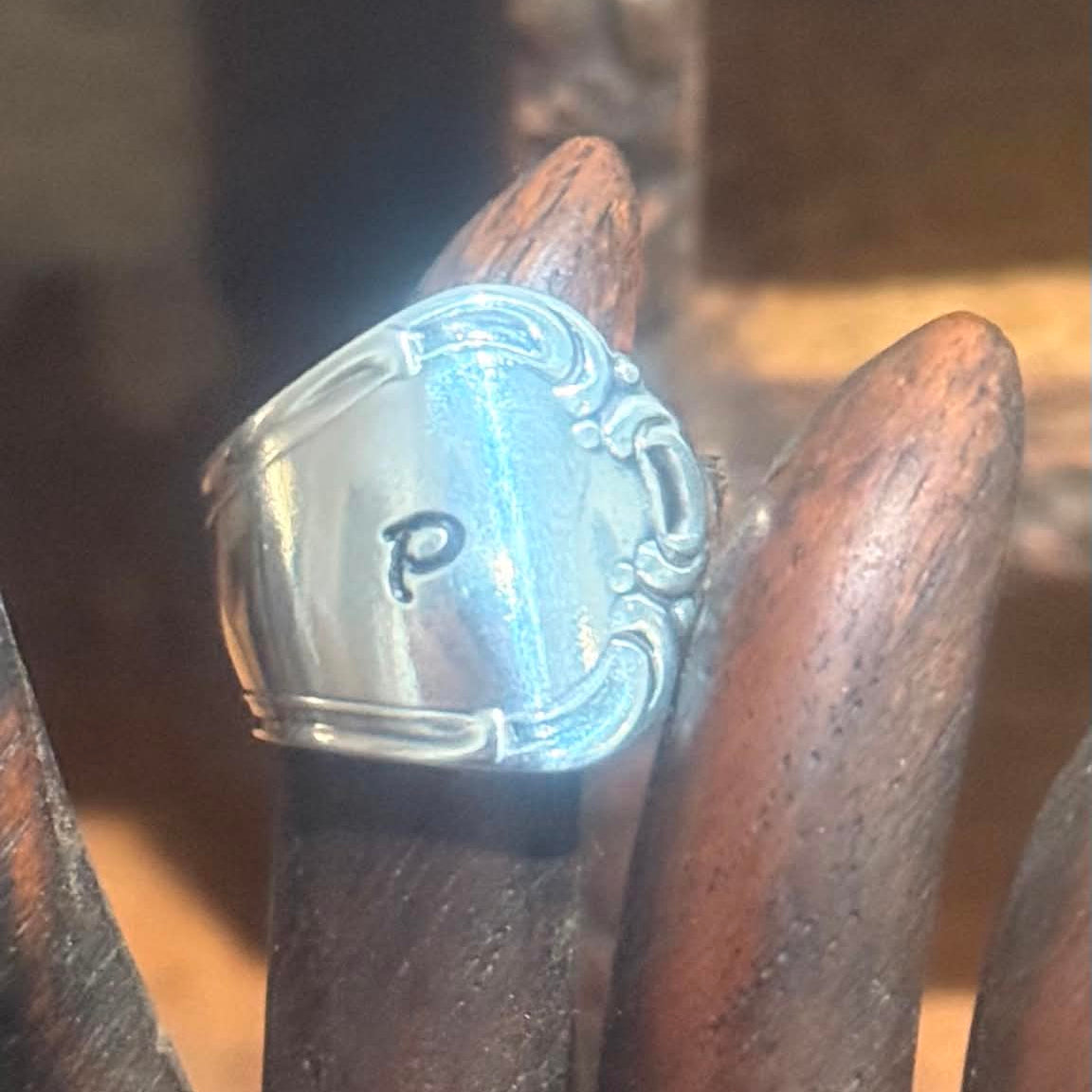 MOLLY MADE - Vintage 'P' Spoon Handle Ring