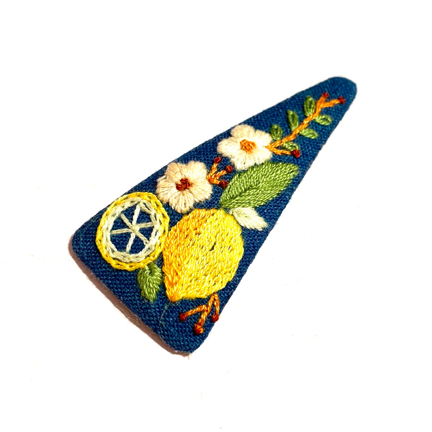 THIS BIRD HAS FLOWN - LEMONS - Embroidered Hair Clip