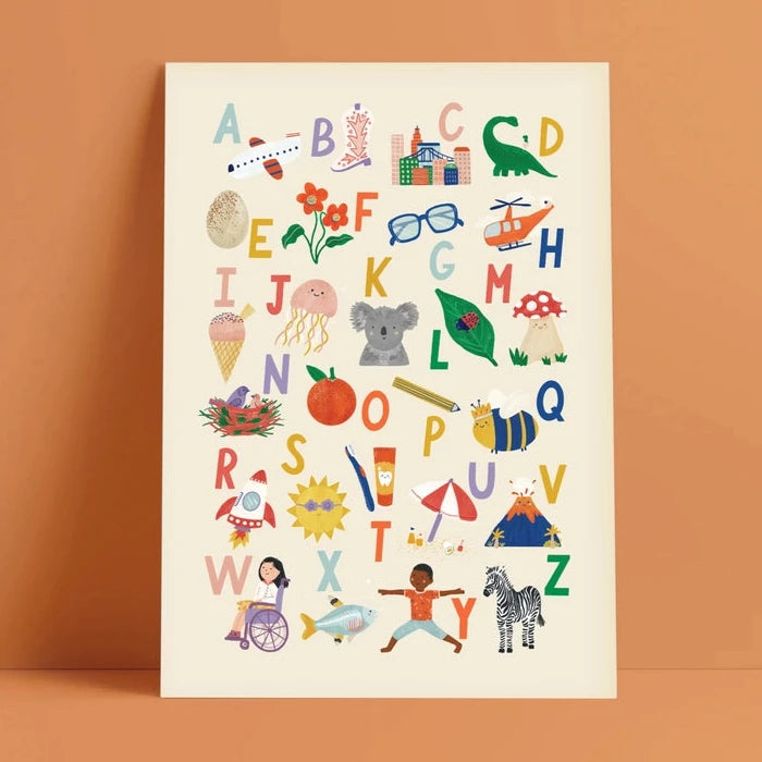 LAUREN SISSONS STUDIO- Alphabet Print - A3 Educational Kid's Wall Art