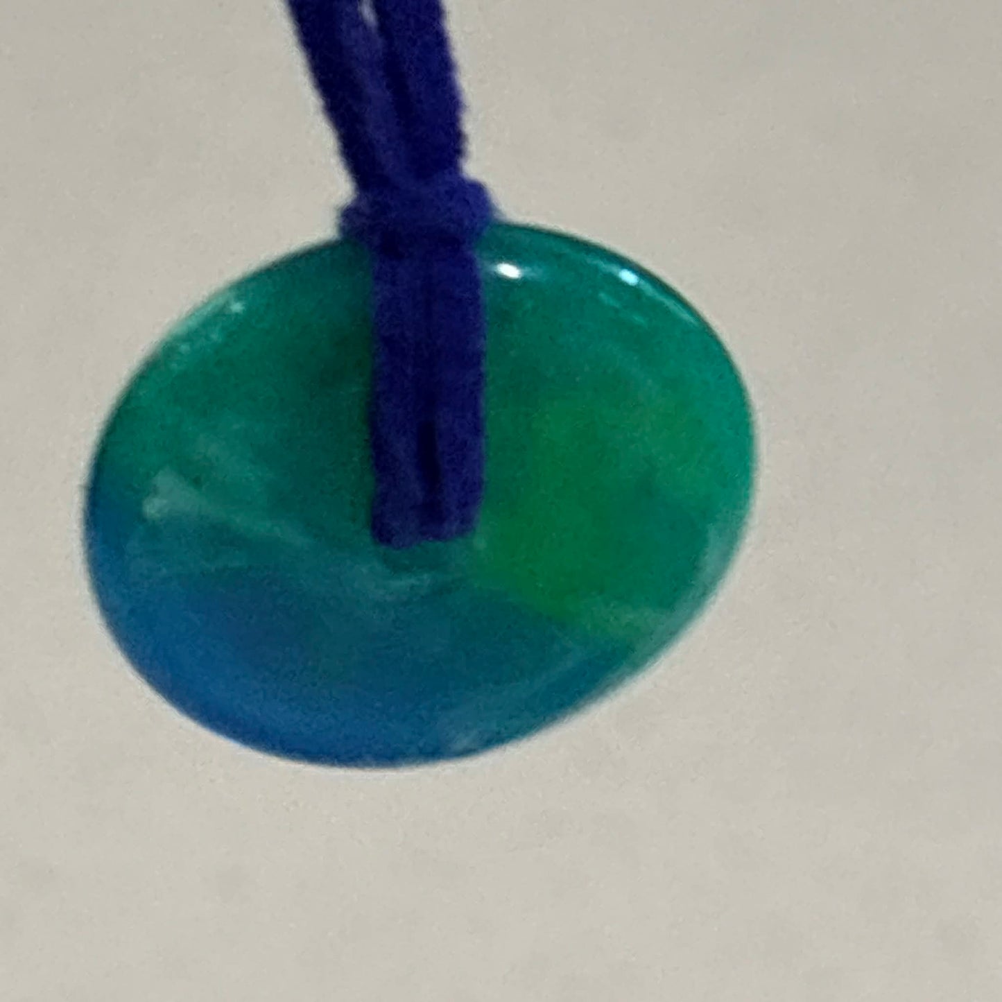 BRENDA STONE ART - Round Ocean Pendant Suede 3