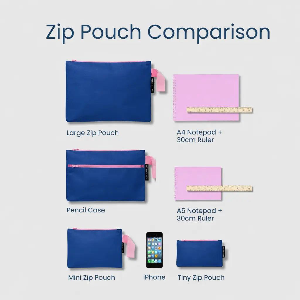 PROJECT TEN - "Blue Stripe" TINY Zip Pouch