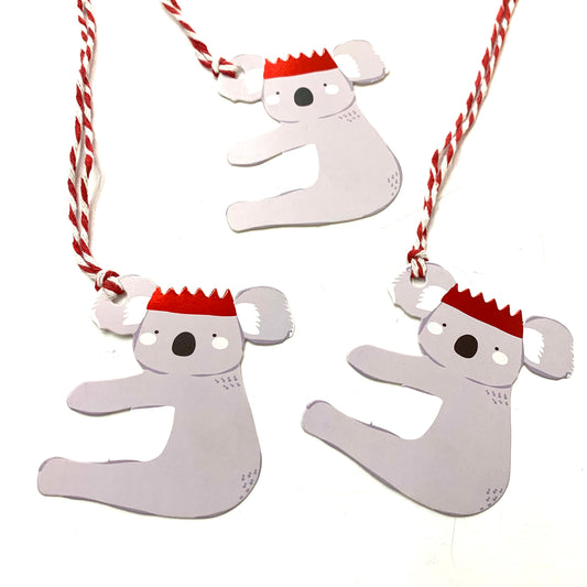 CANDLEBARK CREATIONS - "Koala Crown" Single Gift Tag - CHRISTMAS TAGS