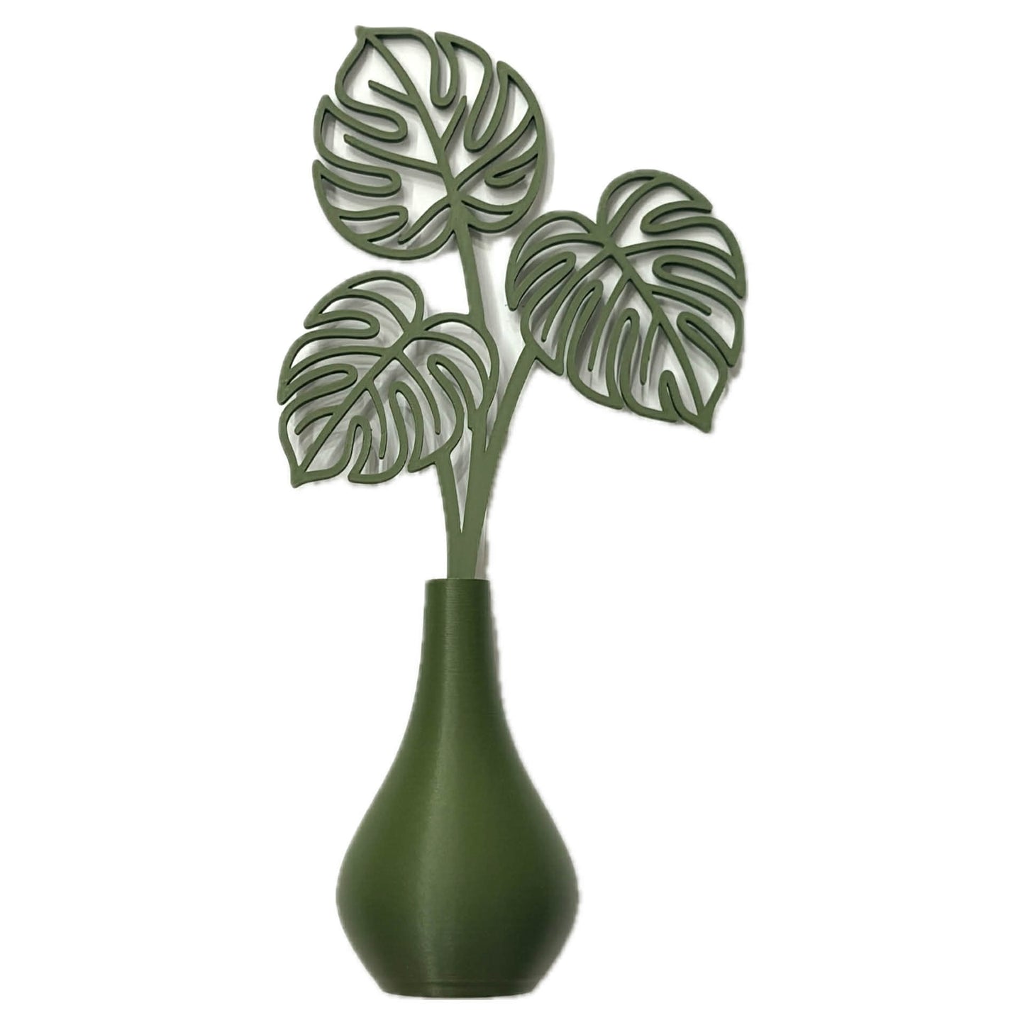 DWAYNSKI.3D - MONSTERA LEAVES - MAGNETIC BUD VASE WITH PRINTED FLOWER STEM