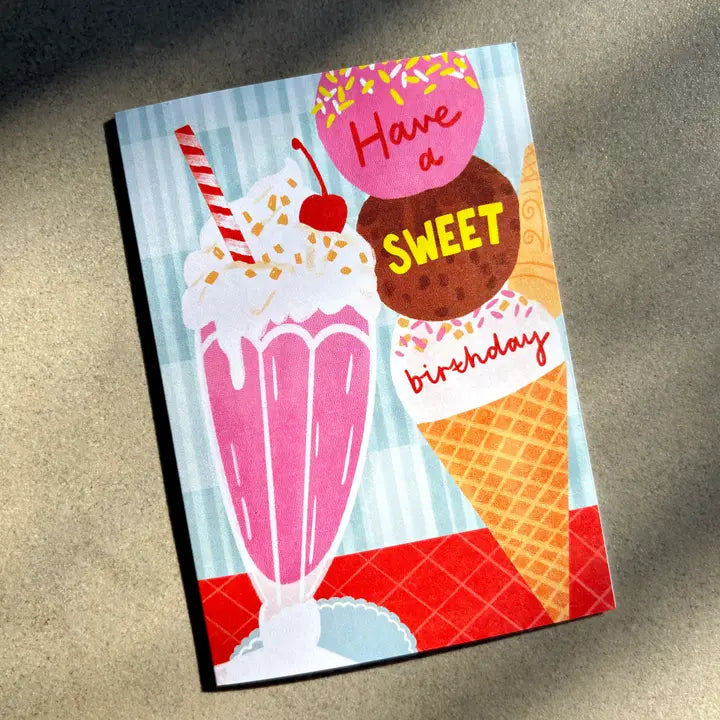 LAUREN SISSONS STUDIO- "Sweet Birthday" Ice Cream Card