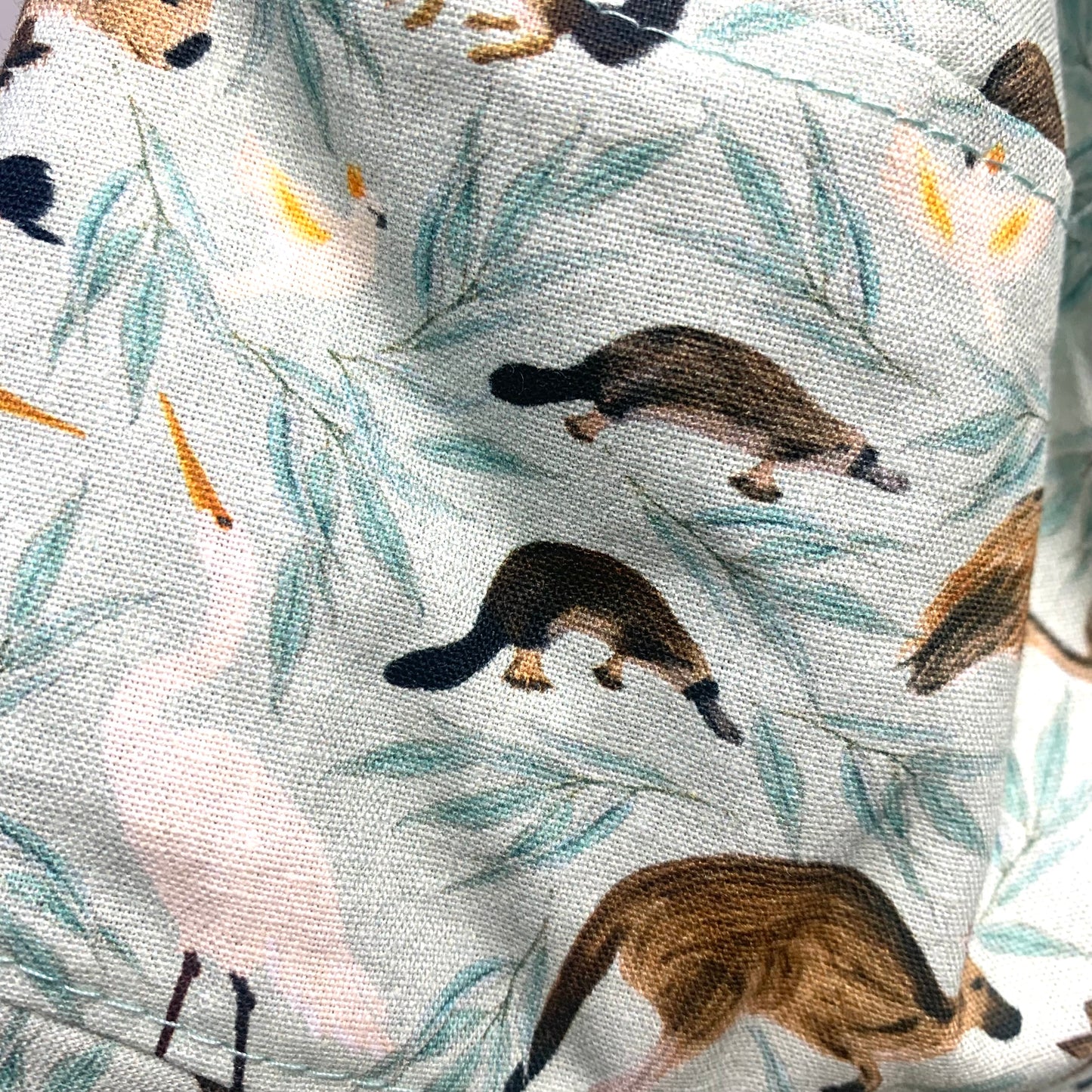 Teacups n Quilts- Aussie Animals & Gum Leaves Fabric Hat- Kids Size Medium