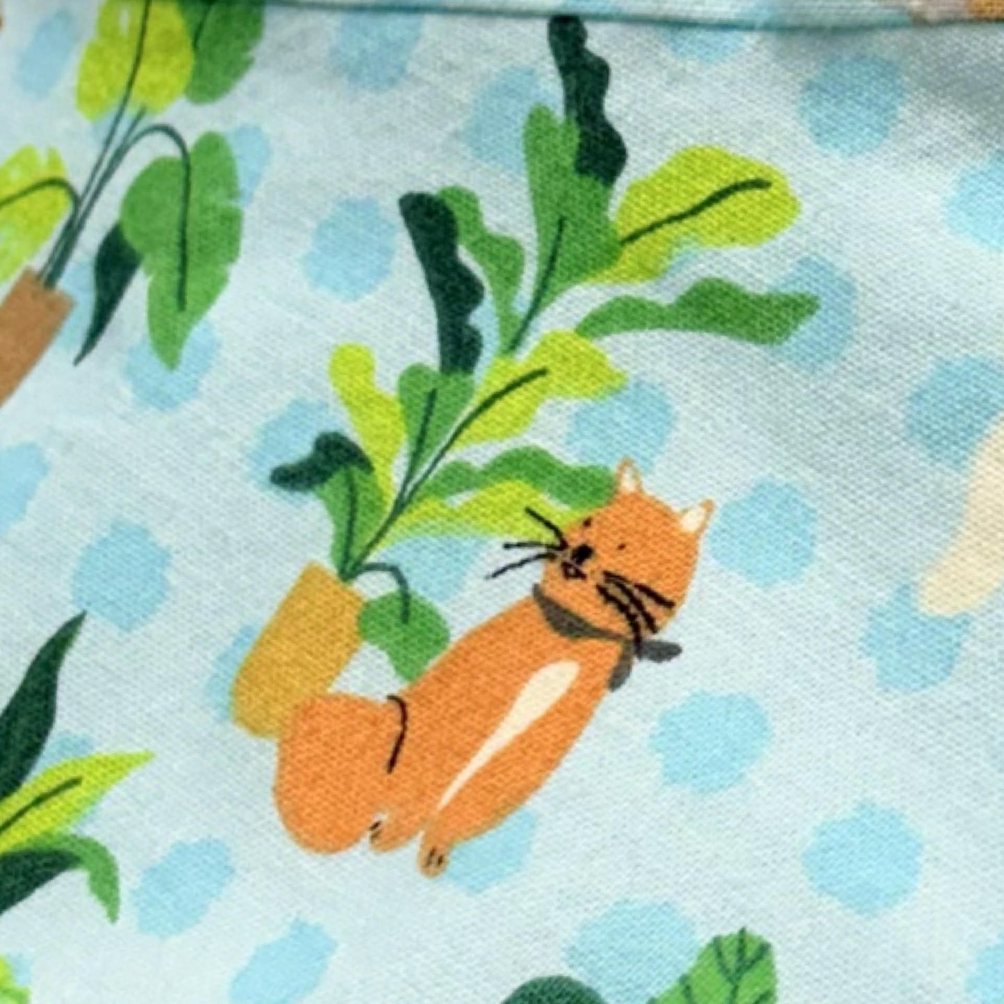 Teacups n Quilts- Cats and Plants Fabric Hat - Adult Size