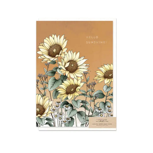 TYPOFLORA - "Hello Sunshine" GREETING CARD