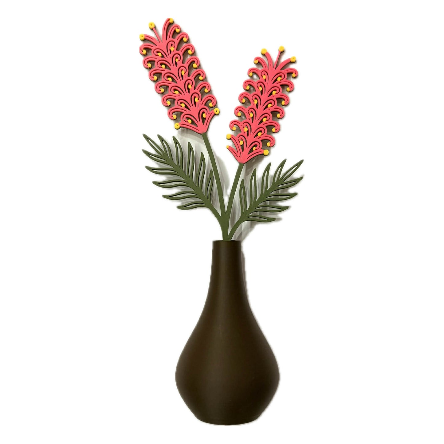 DWAYNSKI.3D - GREVILLIA BLOOMS - MAGNETIC BUD VASE WITH PRINTED FLOWER STEM