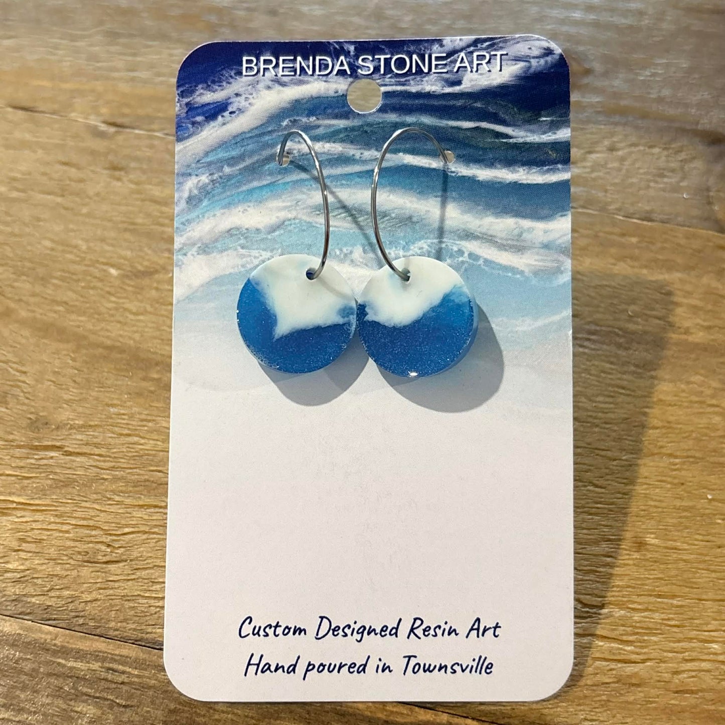 BRENDA STONE ART - Ocean Drop Hoop Earrings 1