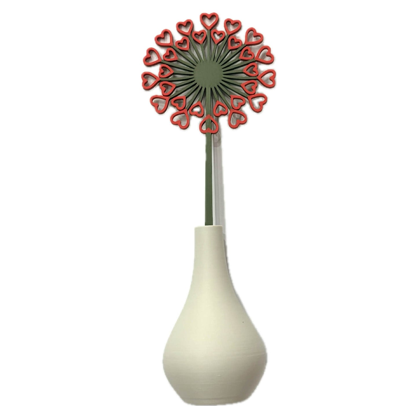 DWAYNSKI.3D - DANDELION HEARTS BLOOMS - MAGNETIC BUD VASE WITH PRINTED FLOWER STEM