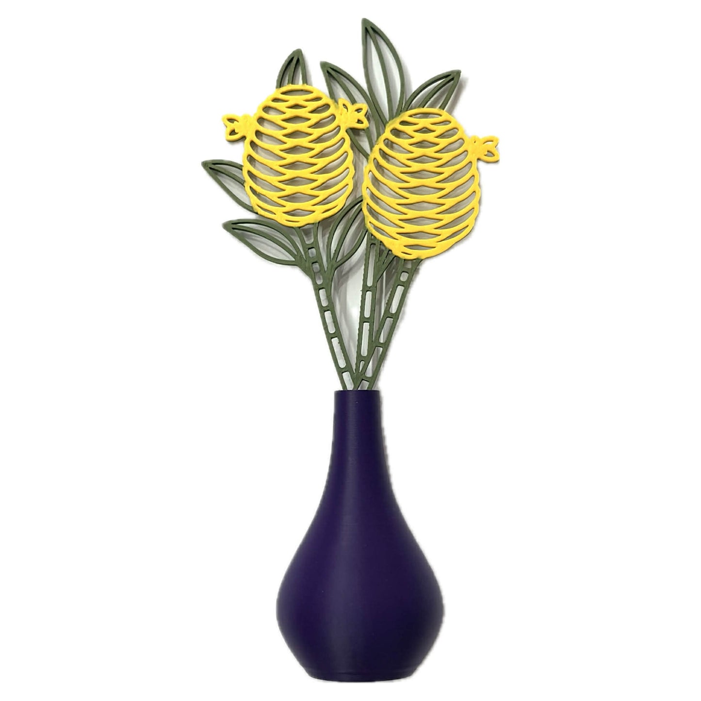 DWAYNSKI.3D - YELLOW GINGER BLOOMS - MAGNETIC BUD VASE WITH PRINTED FLOWER STEM