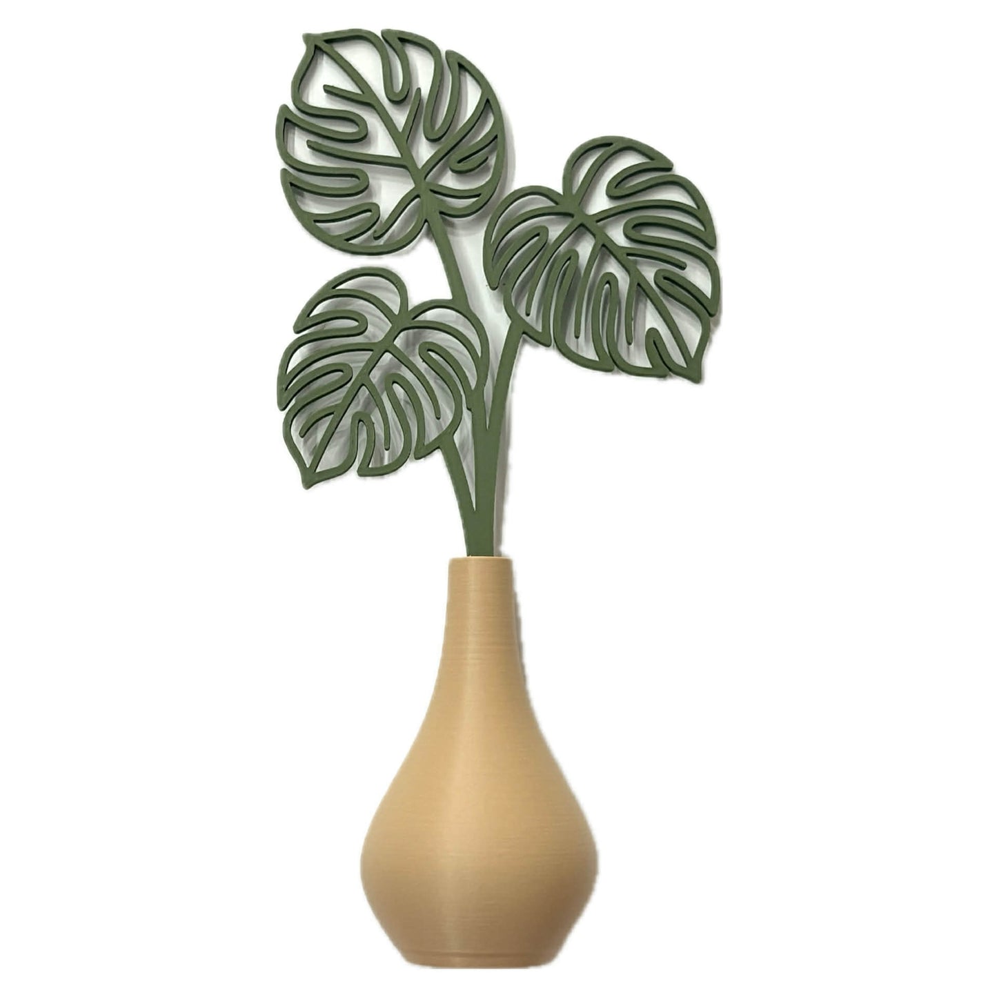 DWAYNSKI.3D - MONSTERA LEAVES - MAGNETIC BUD VASE WITH PRINTED FLOWER STEM