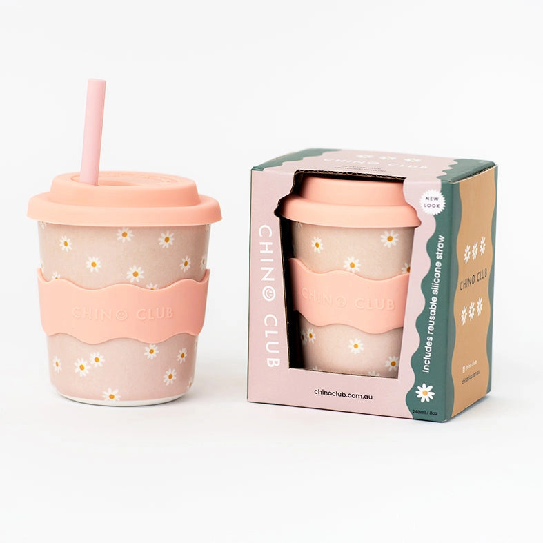 CHINO CLUB- Kids 8oz Reusable Keep Cup- Pink Daisy