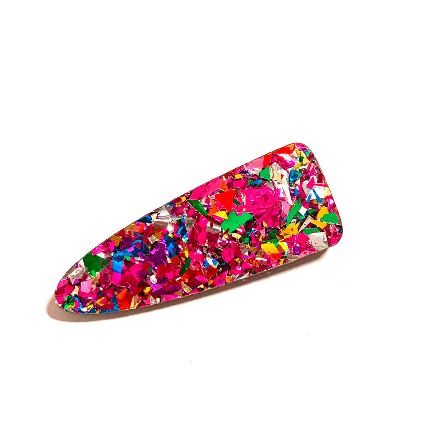 THIS BIRD HAS FLOWN - Rainbow Glitter - Large Acrylic Alligator Hair Clip