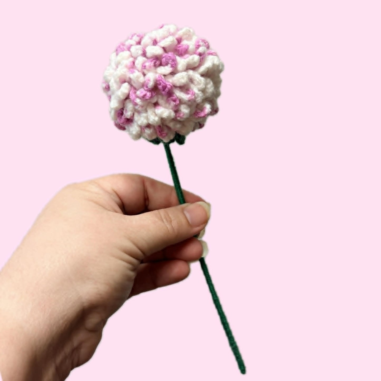 HOOKED BY JEN- Single Flower Pink and White