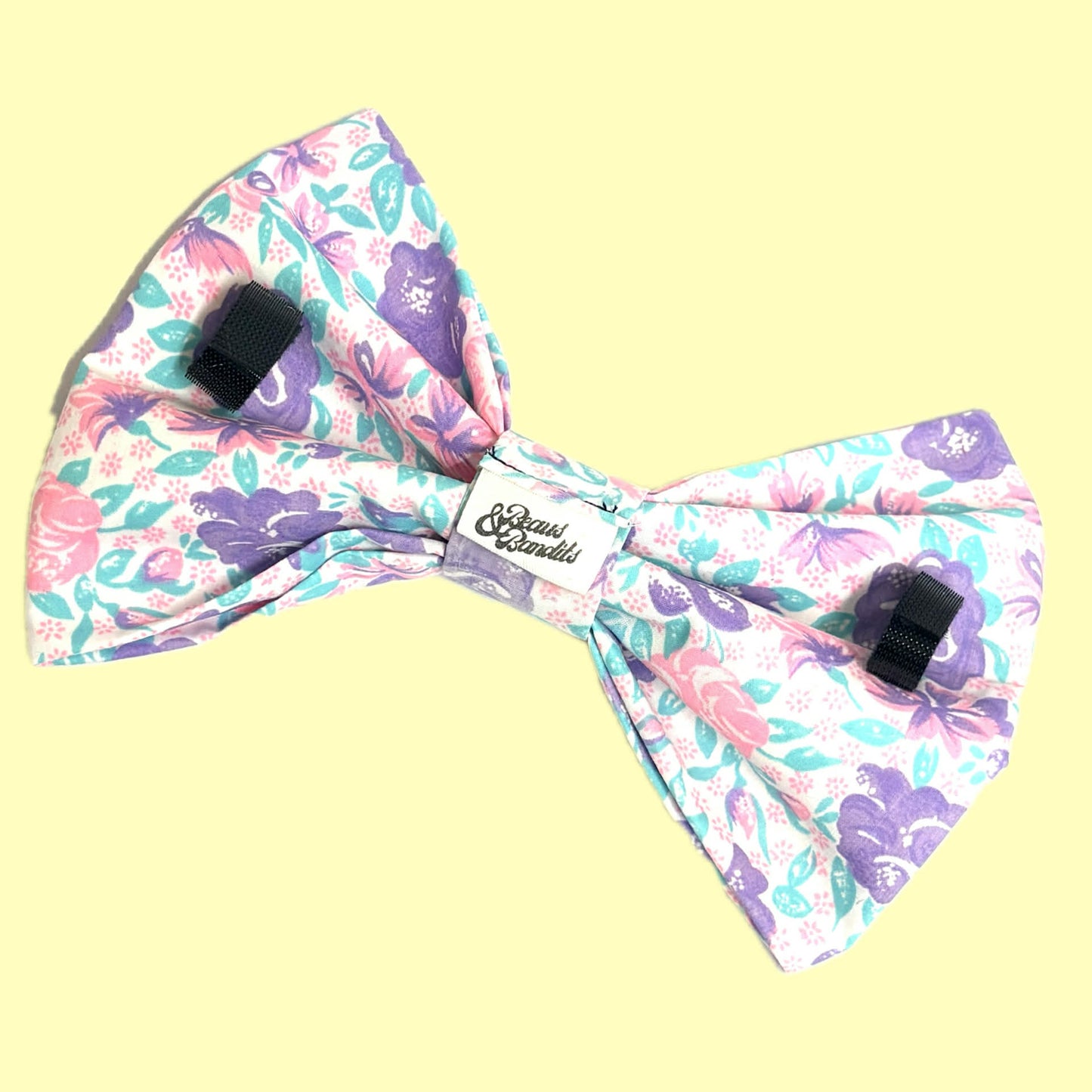 BEAUS AND BANDITS - DOGGY BOW TIE -FLOWERS - X-LARGE