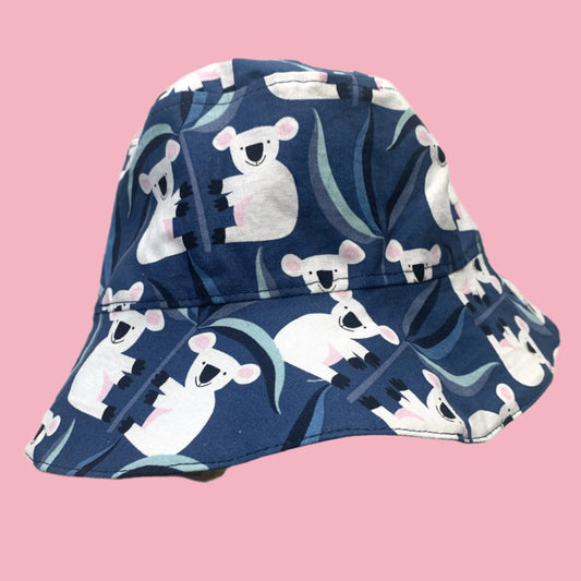 Teacups n Quilts- Navy Koalas Fabric Hat - Kids Size Medium