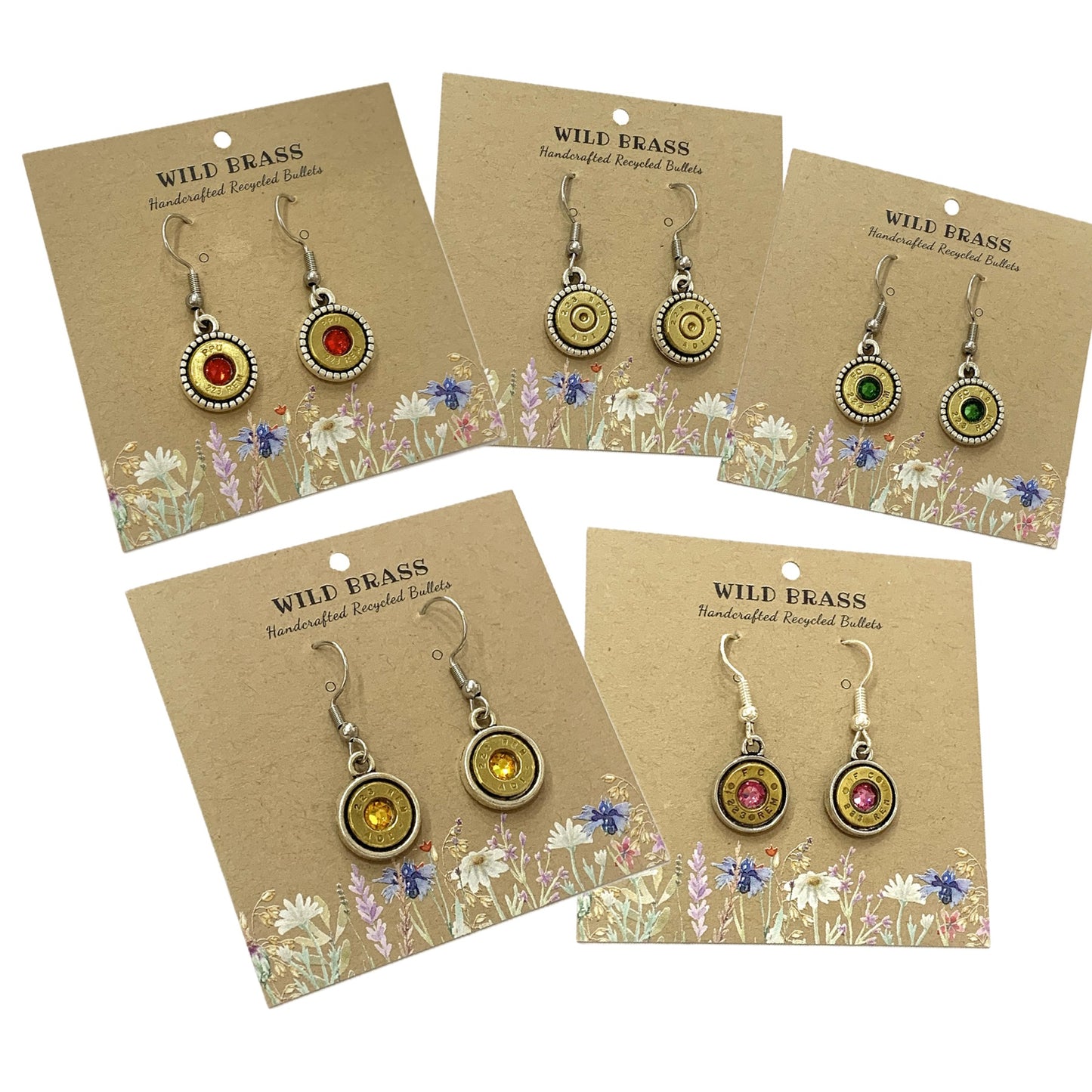 WILD BRASS- Round Drops- Light Pink Swarovski Crystal
