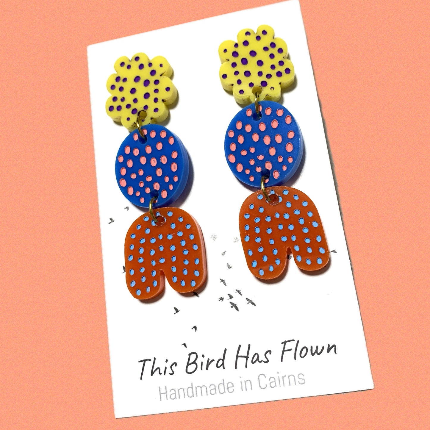 THIS BIRD HAS FLOWN - “Bubble Pop- Citrine” DANGLE EARRINGS